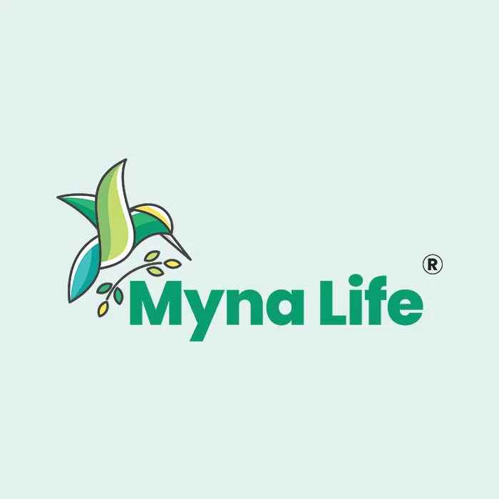 MynaLife logo — logo design by Lionic Digital