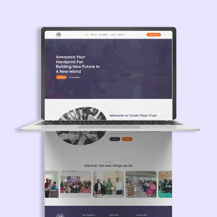 Yuvak Vikas website designed by Lionic Digital